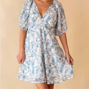 Lucy Paris Azalea Blue and White Mini Dress NWT Size XS